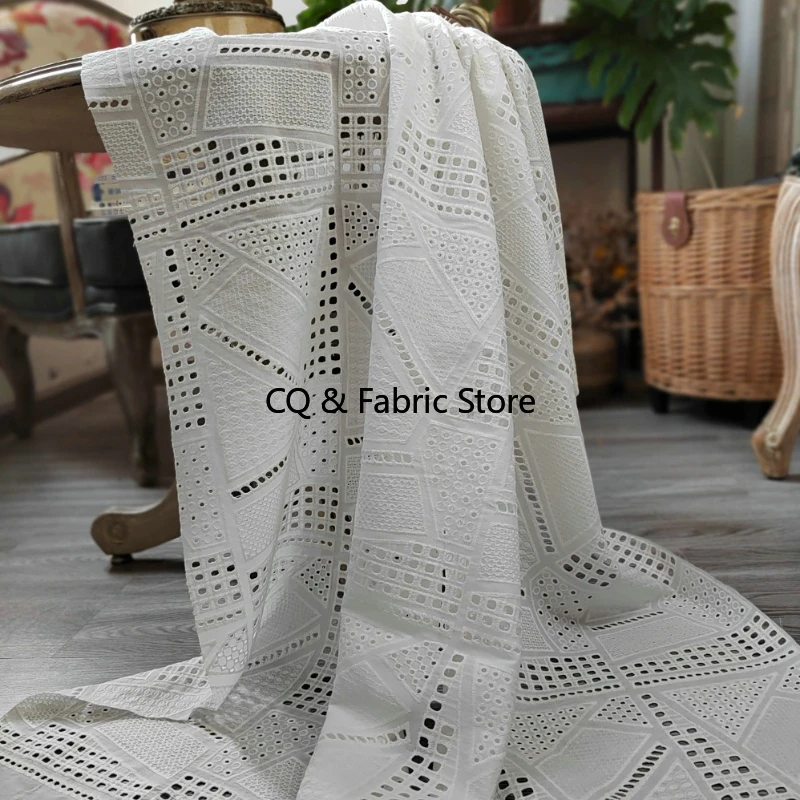 100% хлопок, белая уникальная кружевная ткань с полой вышивкой, свадебное платье, модная одежда, ткань для юбки по метрам 
100% хлопок, белая уникальная кружевная ткань с полой вышивкой, свадебное платье, модная одежда, ткань для юбки по метрам