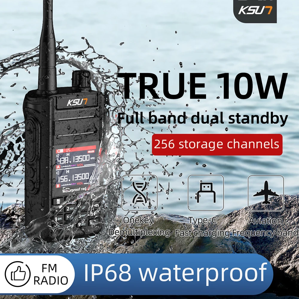 Wholesale UV65P IP68 Waterproof 10W 144-520MHz UHF VHF Dual Band FM Radio Air Band Walkie Talkie
Wholesale UV65P IP68 Waterproof 10W 144-520MHz UHF VHF Dual Band FM Radio Air Band Walkie Talkie