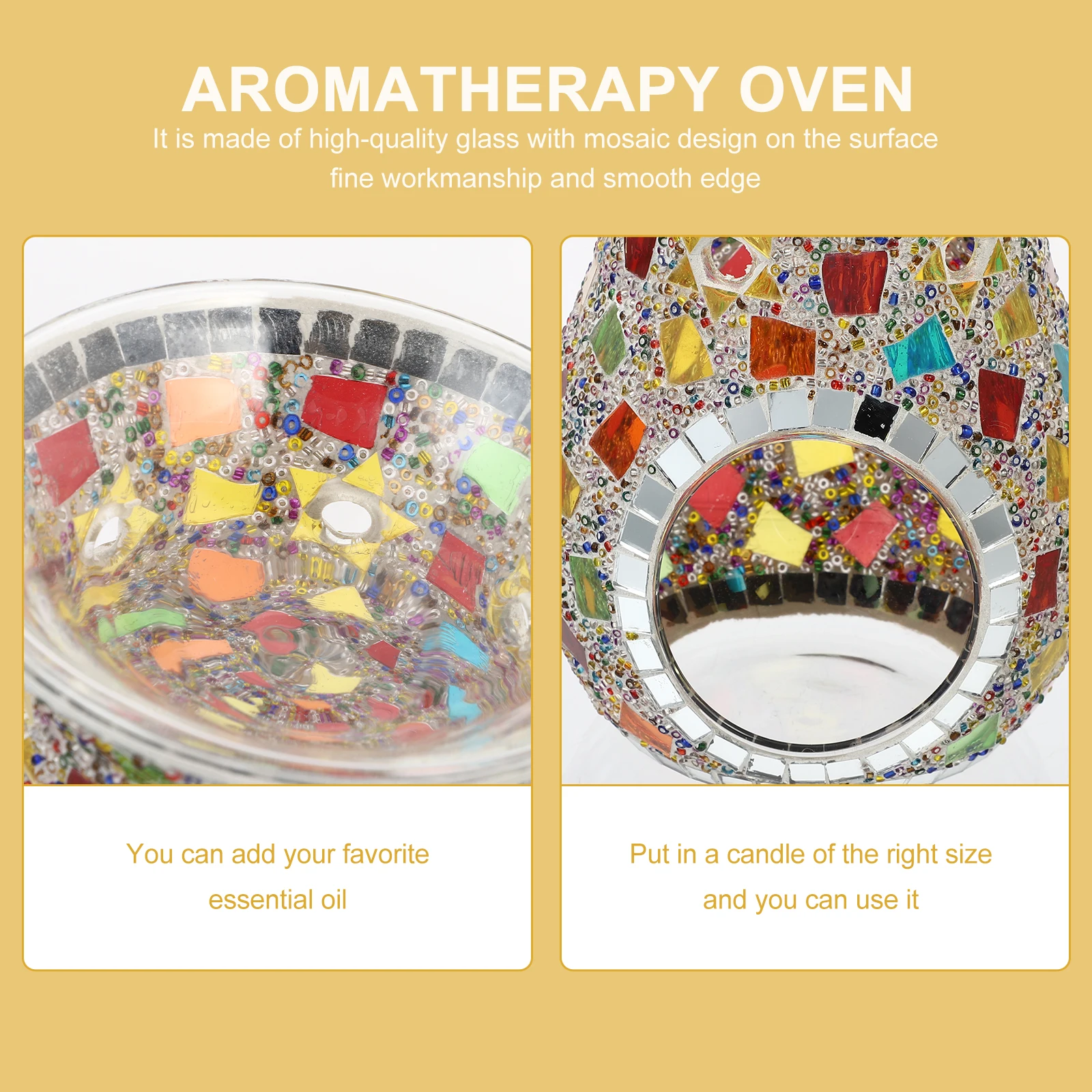 Mosaic Glass Holder Aromatherapy Stove Home Decor Incense Burner for Essential Oil Diffuser Warm Ambient Glow Bohemian
Mosaic Glass Holder Aromatherapy Stove Home Decor Incense Burner for Essential Oil Diffuser Warm Ambient Glow Bohemian