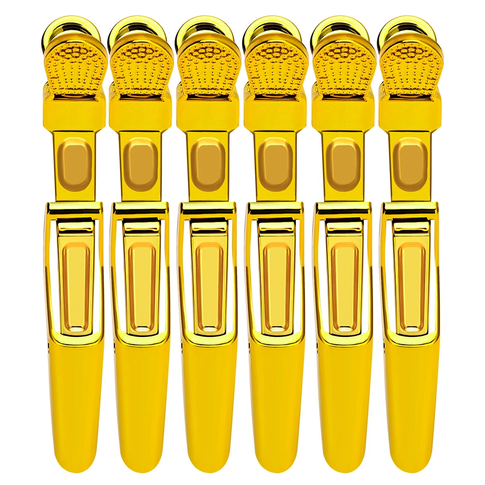 6Pcs Golden Plastic Hair Clips for Barber & Styling - Durable Alligator Clamps for Hairdressing, Sectioning & Salon Tools
6Pcs Golden Plastic Hair Clips for Barber & Styling - Durable Alligator Clamps for Hairdressing, Sectioning & Salon Tools