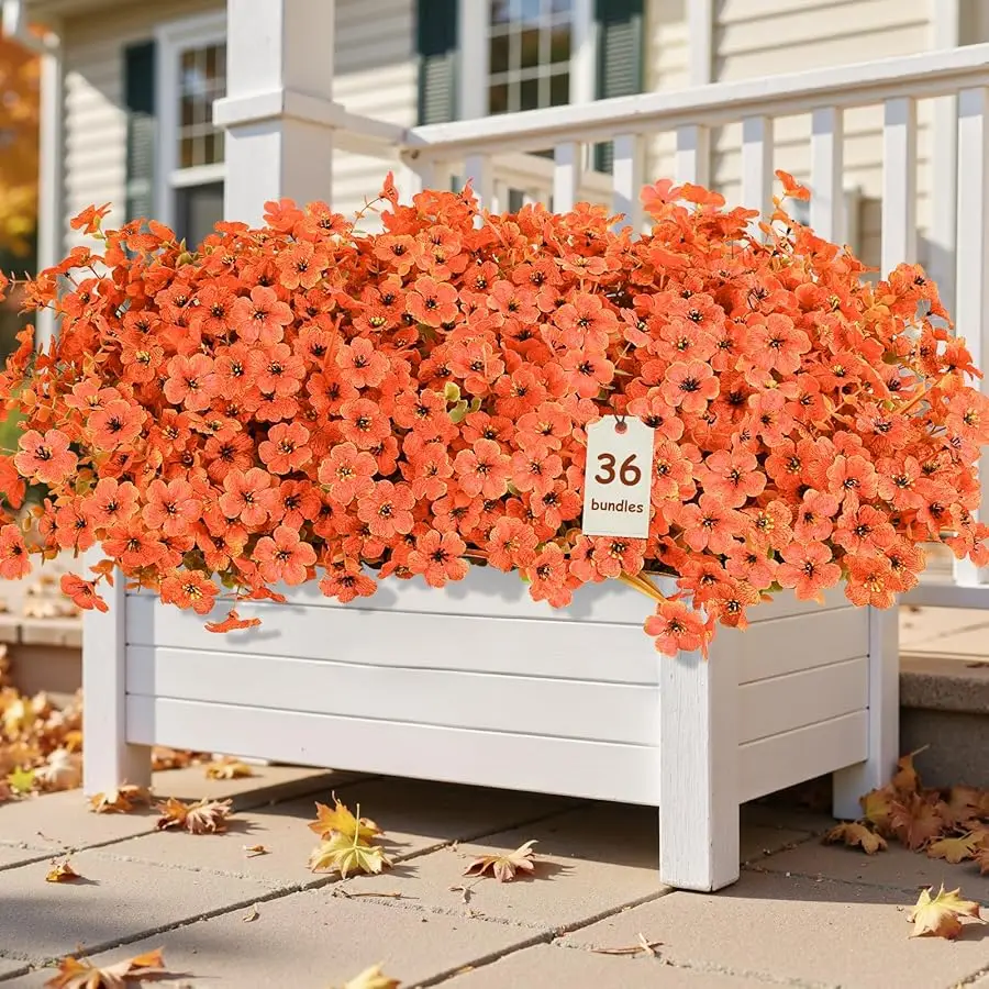 36 Bundles Artificial Fall Mums Flowers for Outdoors Decoration, UV Resistant Silk Violet and Faux Eucalyptus Autumn Fake Plants
36 Bundles Artificial Fall Mums Flowers for Outdoors Decoration, UV Resistant Silk Violet and Faux Eucalyptus Autumn Fake Plants