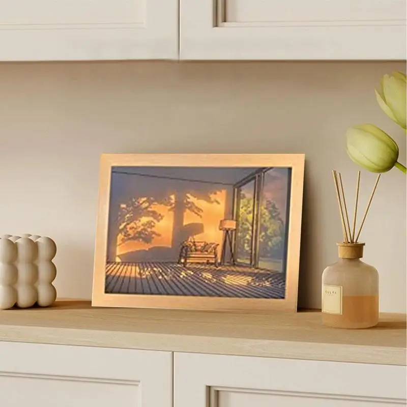 Световая живопись Художественное освещение Рамка для фотографий Светодиодный 3-цветный ночник Теневая прикроватная лампа Креативное настенное искусство для спальни и дома
Световая живопись Художественное освещение Рамка для фотографий Светодиодный 3-цветный ночник Теневая прикроватная лампа Креативное настенное искусство для спальни и дома