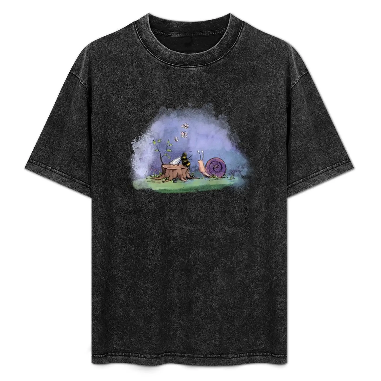 Bee with Friend Snail T-Shirt Holiday Simple Tee Shirt
Bee with Friend Snail T-Shirt Holiday Simple Tee Shirt