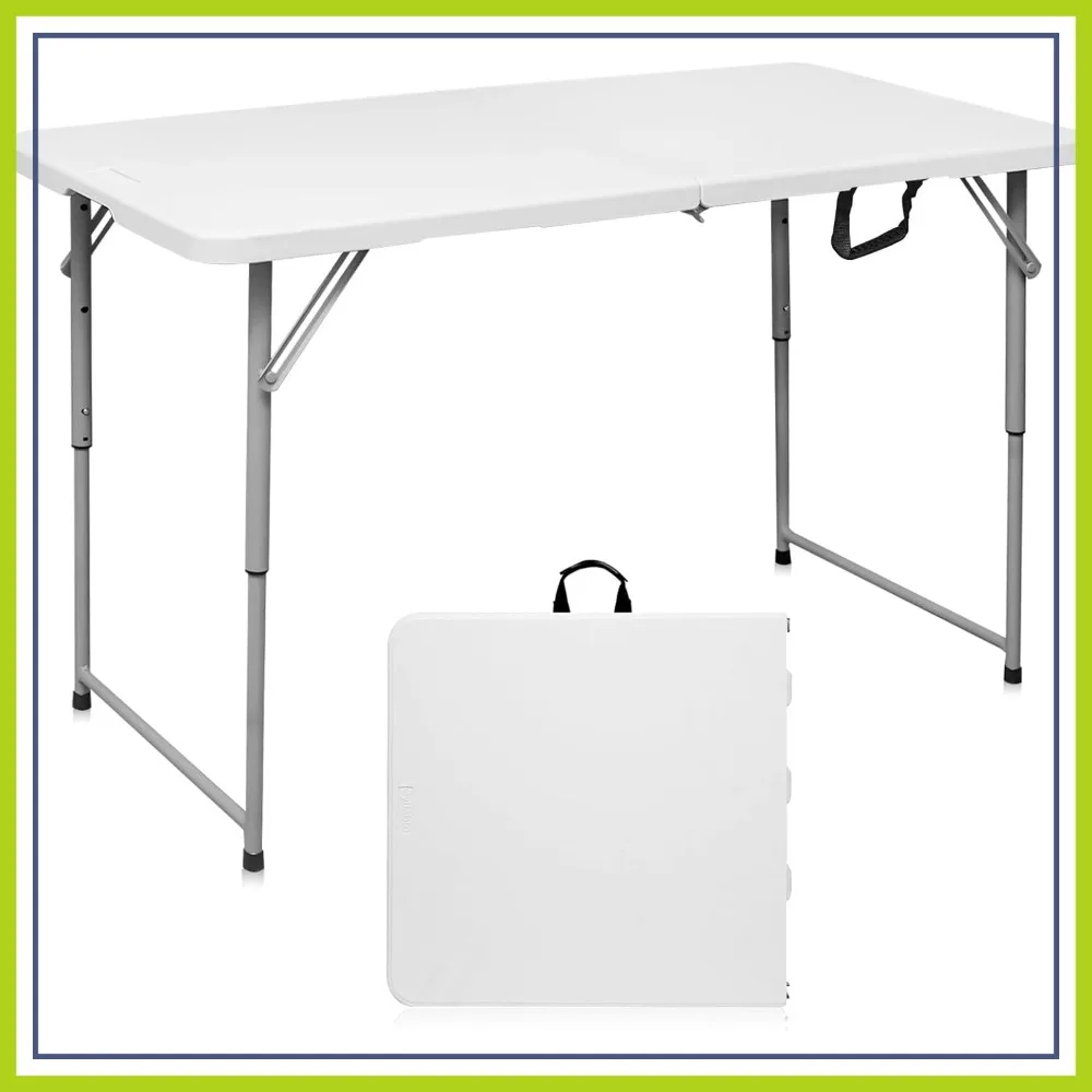 4FT Heavy Duty Plastic Folding Table with Handle, White for Camping Party Indoor Outdoor Use
4FT Heavy Duty Plastic Folding Table with Handle, White for Camping Party Indoor Outdoor Use