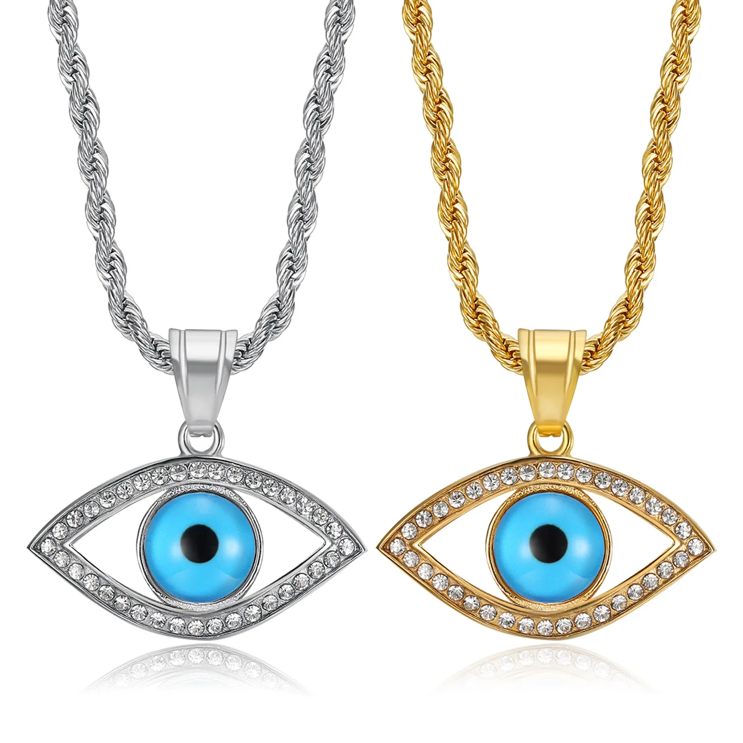 Besiko Hip-Hop Turkish Blue Evil Eye Pendant Necklaces Female Stainless Steel CZ Amulet Charm For Men Punk Sweater Chain Jewelry
Besiko Hip-Hop Turkish Blue Evil Eye Pendant Necklaces Female Stainless Steel CZ Amulet Charm For Men Punk Sweater Chain Jewelry