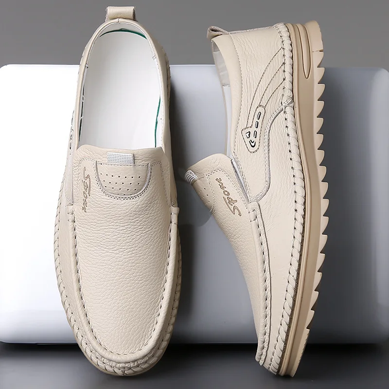 Handmade Men Genuine Leather Shoes Flat Slip on Soft Sole Loafers Summer Outdoor Hiking Driving Moccasins for Men Zapatos Hombre
Handmade Men Genuine Leather Shoes Flat Slip on Soft Sole Loafers Summer Outdoor Hiking Driving Moccasins for Men Zapatos Hombre
