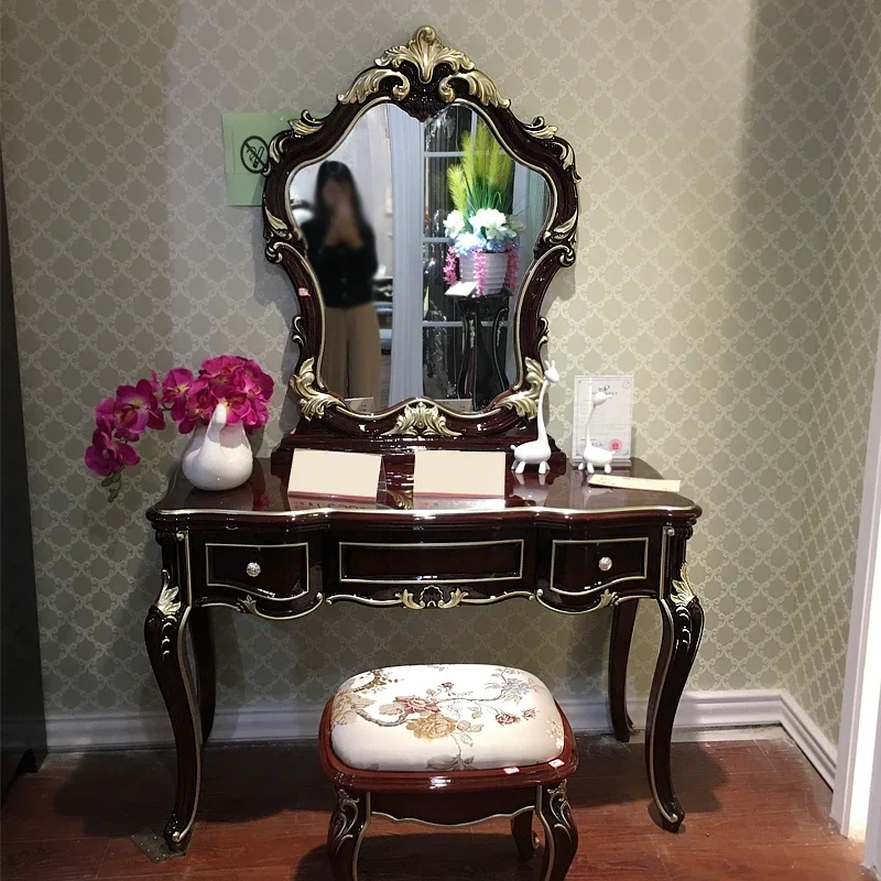Women Luxury Dresser Eithe Mirror Stool Nordic Makeup Storage Dressing Table Mirror Hotel Wooden Comoda Pra Quarto Furniture
Women Luxury Dresser Eithe Mirror Stool Nordic Makeup Storage Dressing Table Mirror Hotel Wooden Comoda Pra Quarto Furniture