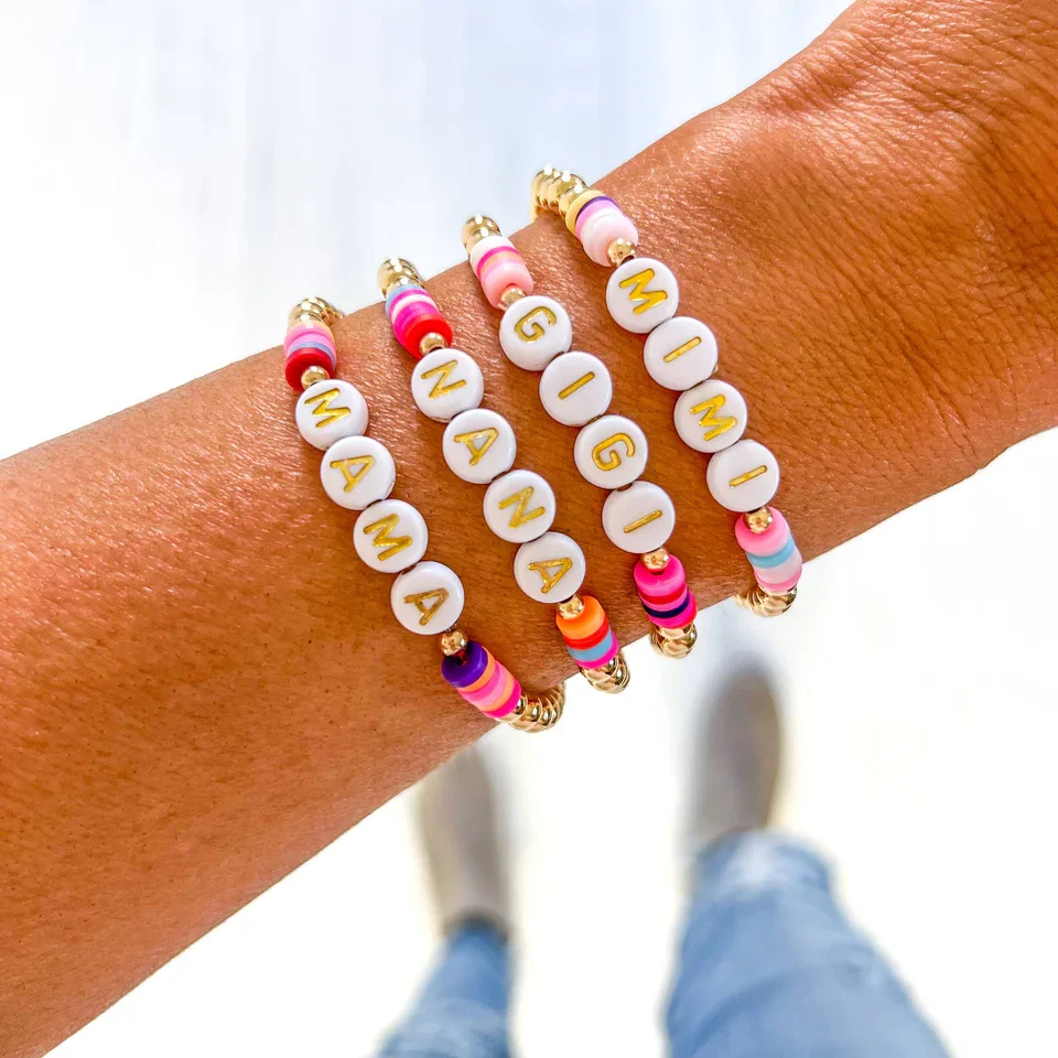 CCGOOD Custom Name Letter Beaded Stretch Bracelet Personalized Heishi Clay Gold Plated Bead Stackable Boho Jewelry for Women
CCGOOD Custom Name Letter Beaded Stretch Bracelet Personalized Heishi Clay Gold Plated Bead Stackable Boho Jewelry for Women