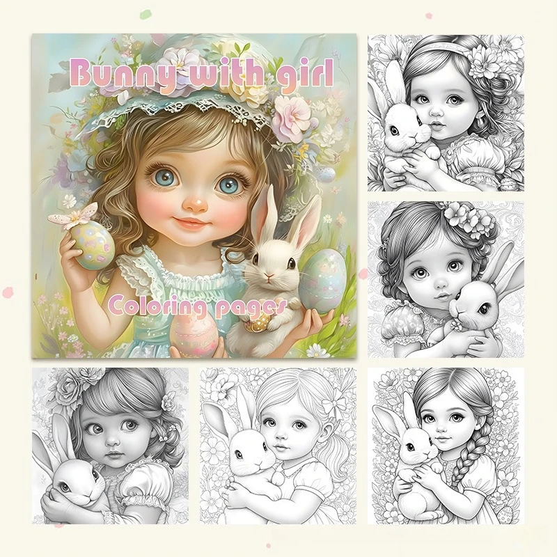 Bunny with Girl Adult Coloring Book 24 Pages Whimsical Rabbit and Child Designs Stress Relief Relaxation Gift
Bunny with Girl Adult Coloring Book 24 Pages Whimsical Rabbit and Child Designs Stress Relief Relaxation Gift