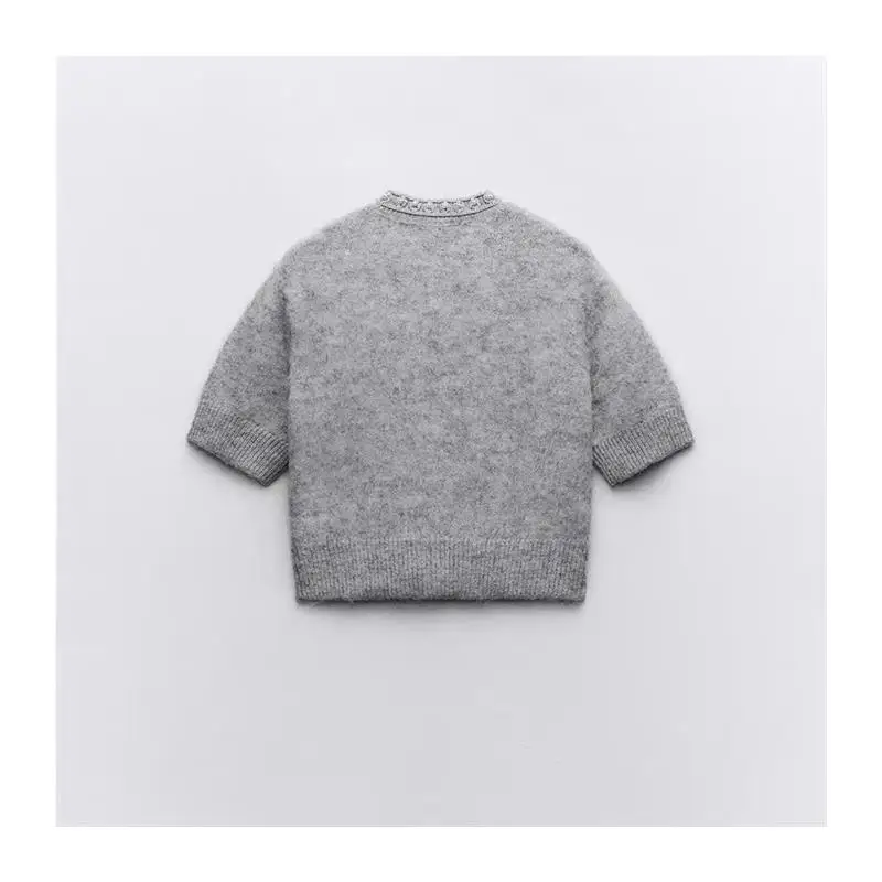 Spring New Women's Knitted ort Jaet round Ne ort Sve 399 Cotton 00% Versatile Sle Pure Color Regular Sve Length
Spring New Women's Knitted ort Jaet round Ne ort Sve 399 Cotton 00% Versatile Sle Pure Color Regular Sve Length