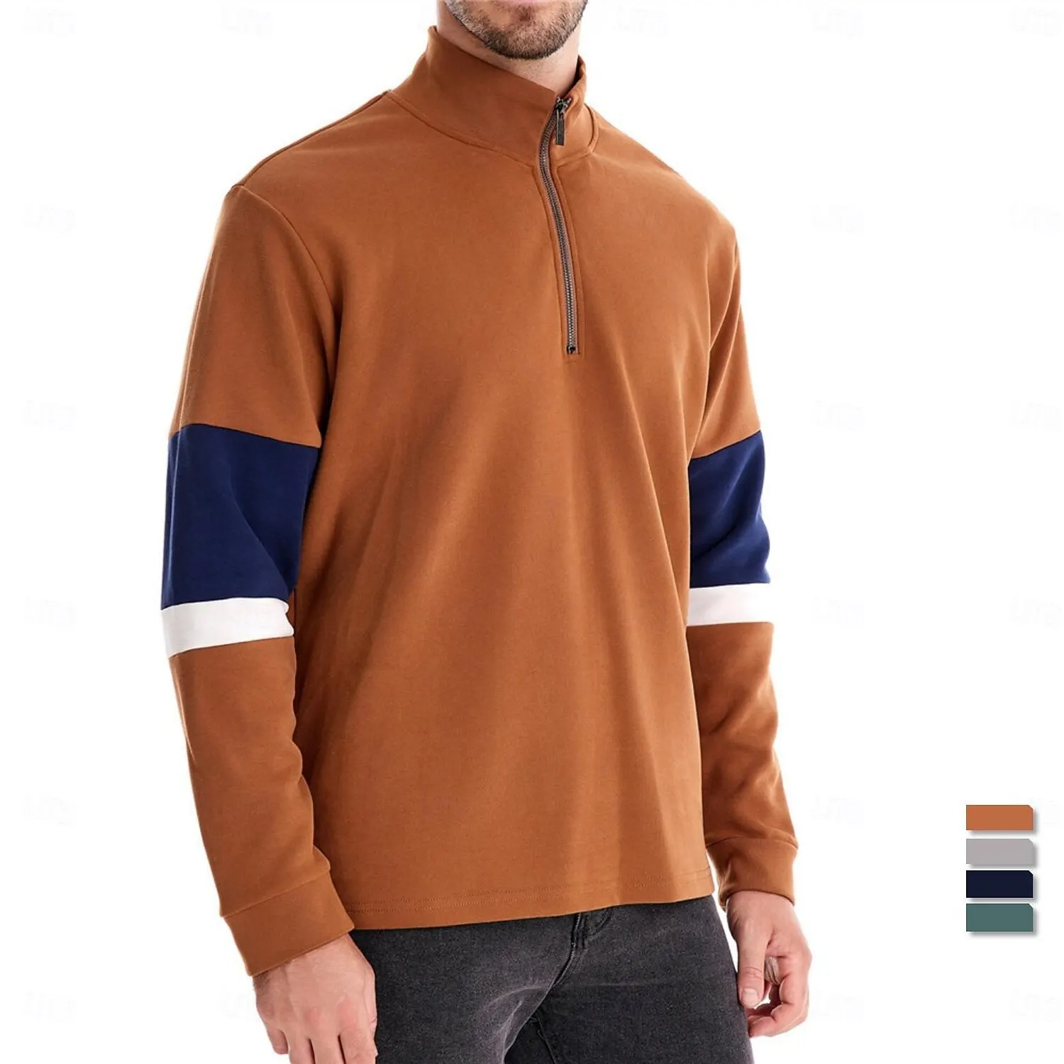 Men's Fashion Business Style Zipper Sweatshirts Simple Stripe Design Long Sleeve Pullover Loose Casual Comfortable Half Zip Tops
Men's Fashion Business Style Zipper Sweatshirts Simple Stripe Design Long Sleeve Pullover Loose Casual Comfortable Half Zip Tops