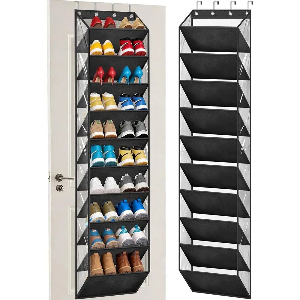 20-Pair Over-the-Door Shoe Organizer, Deep Pockets for Large Hanging Storage, Ideal for Sneakers, Boots (Black)
20-Pair Over-the-Door Shoe Organizer, Deep Pockets for Large Hanging Storage, Ideal for Sneakers, Boots (Black)