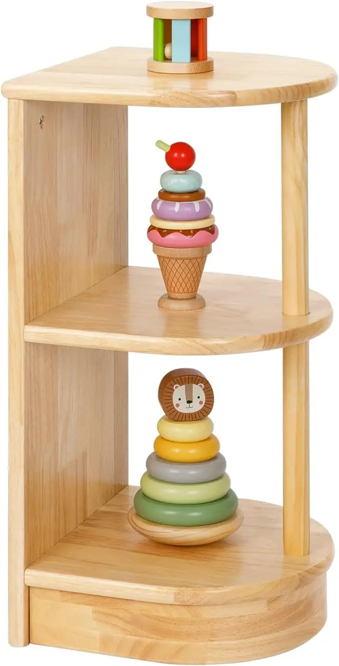 Rubber Wood Corner Storage Shelf, 3-Tier Display Shelf, Montessori Small Shelf For Kids Room, Classroom, Living Room, Play
Rubber Wood Corner Storage Shelf, 3-Tier Display Shelf, Montessori Small Shelf For Kids Room, Classroom, Living Room, Play