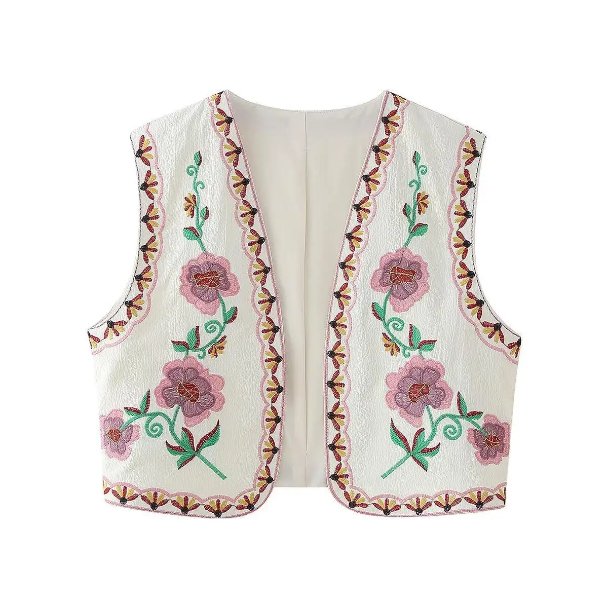2024 Floral Embroidery Short Vest Summer V-Neck Sleeveless Vintage Women Jacket New Trendy Loose Lady Waistcoat
2024 Floral Embroidery Short Vest Summer V-Neck Sleeveless Vintage Women Jacket New Trendy Loose Lady Waistcoat