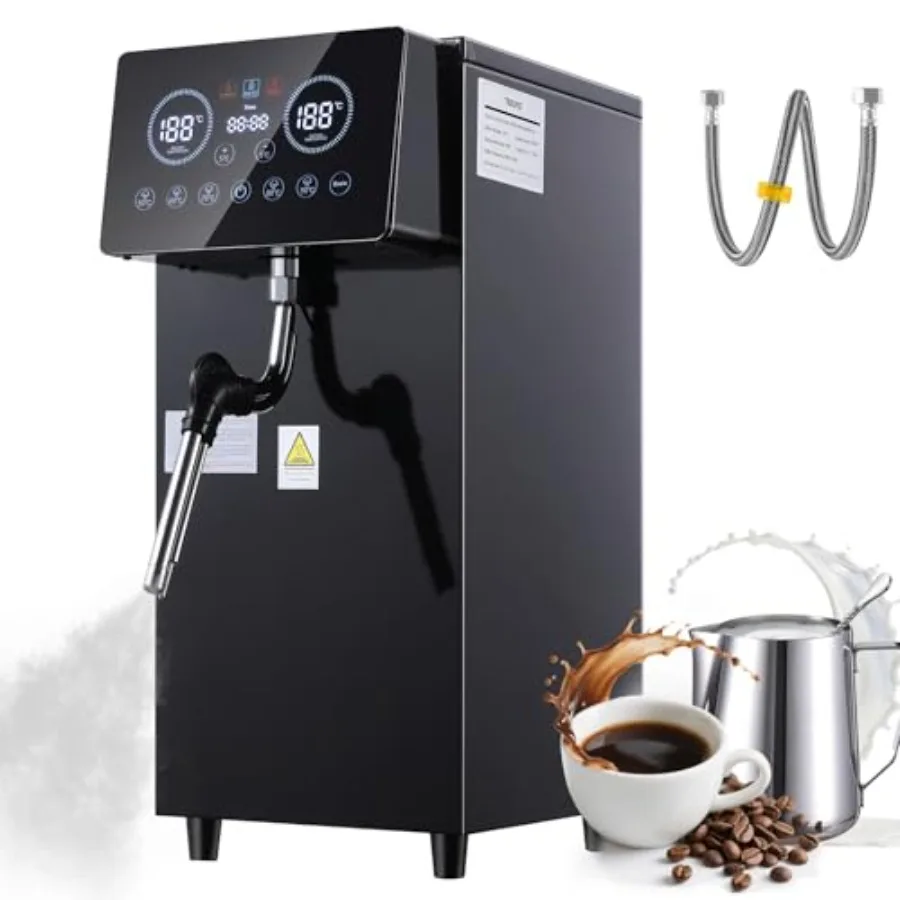 Commercial milk frother for cafe shop hotel use, stainless steel, silver, 1800W automatic steam machine with 6L ccity, LED disp
Commercial milk frother for cafe shop hotel use, stainless steel, silver, 1800W automatic steam machine with 6L ccity, LED disp