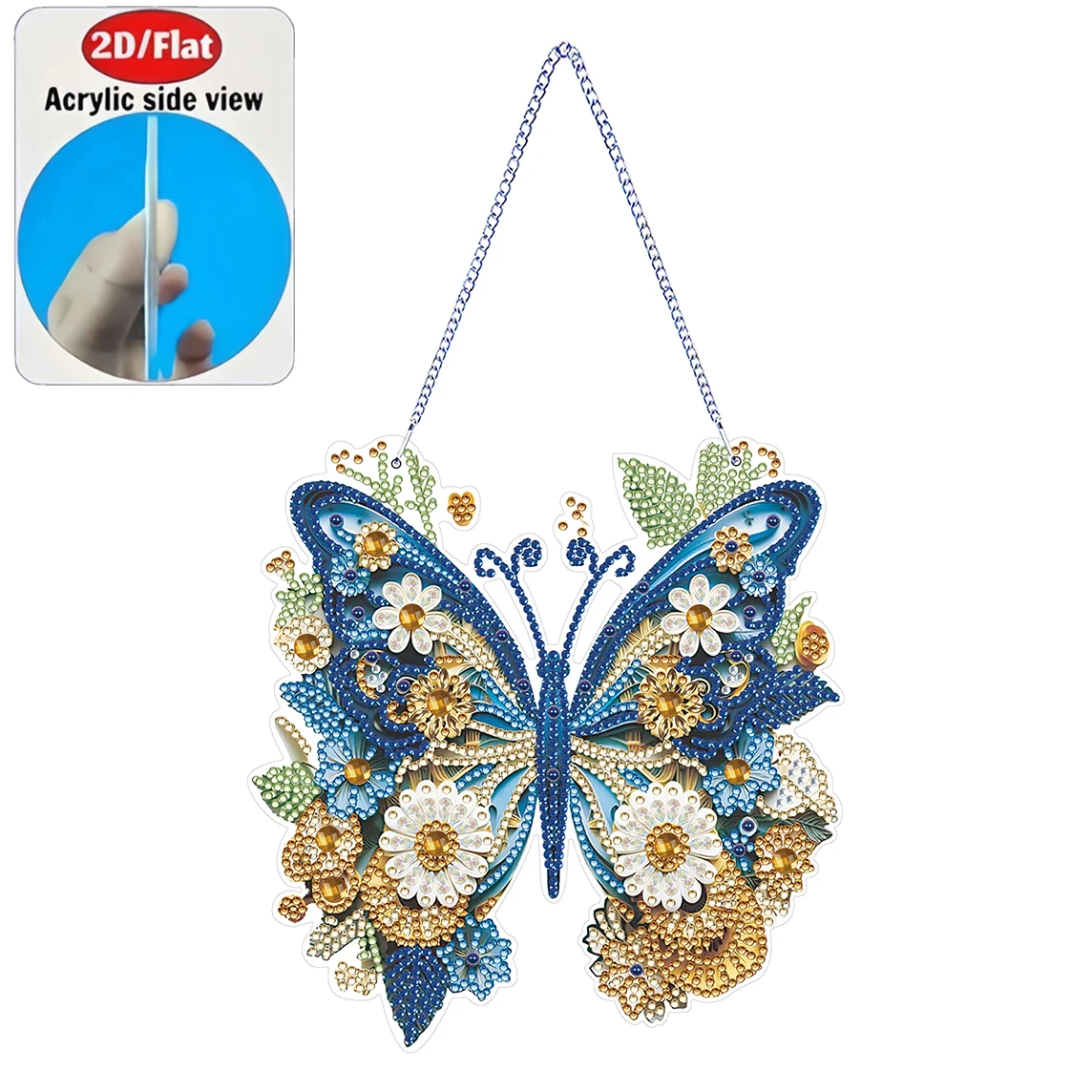 2D Flat Butterfly Ornament Acrylic Diamond Art Hanging Set - DIY Crystal Inlay Irregular Shape, Color Box, Holiday/Birthday Gift
2D Flat Butterfly Ornament Acrylic Diamond Art Hanging Set - DIY Crystal Inlay Irregular Shape, Color Box, Holiday/Birthday Gift