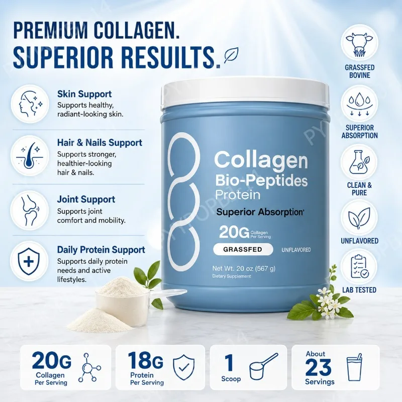 Collagen Bio Peptides Protein Powder 20g Collagen 18g Protein Per Serving Supports Skin Hair Nails Joint Wellness Unflavored
Collagen Bio Peptides Protein Powder 20g Collagen 18g Protein Per Serving Supports Skin Hair Nails Joint Wellness Unflavored