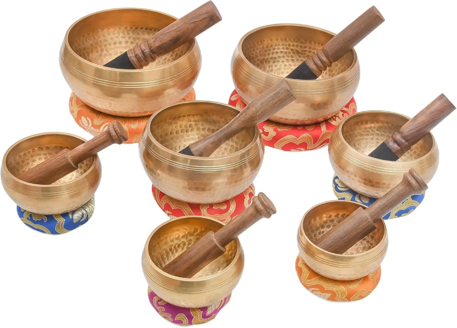 Authentic Tibetan Singing Bowl From 7 Planets, Hand Hammered Design | Meditation Sound Bowl, 6 inch Mallet & Cushion for Yoga
Authentic Tibetan Singing Bowl From 7 Planets, Hand Hammered Design | Meditation Sound Bowl, 6 inch Mallet & Cushion for Yoga