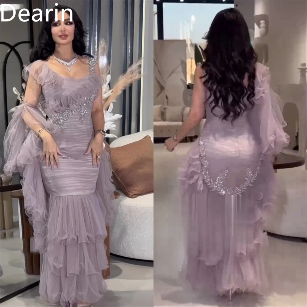 Customized Prom Dress Dearin Spaghetti Strap Mermaid Floor Length Skirts Layered Draped Tulle Beading Bespoke Occasion Dresses F
Customized Prom Dress Dearin Spaghetti Strap Mermaid Floor Length Skirts Layered Draped Tulle Beading Bespoke Occasion Dresses F