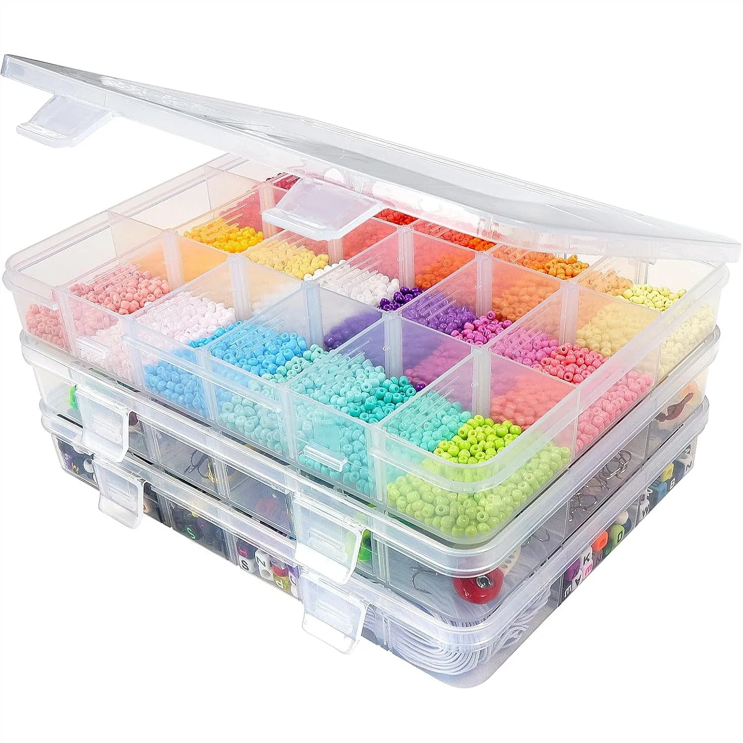 3 Pack 7.9x5.8 inch Plastic Organizer Box with Adjustable Dividers 18 Grids Clear Storage Case for Beads Crafts Jewelry Fishing
3 Pack 7.9x5.8 inch Plastic Organizer Box with Adjustable Dividers 18 Grids Clear Storage Case for Beads Crafts Jewelry Fishing
