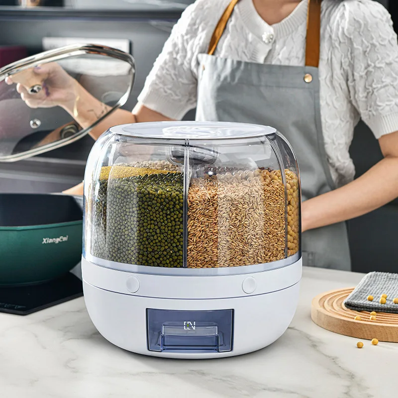 Sealed and rotatable grain buckets with compartments for rice storage, insect-proof and moisture-proof
Sealed and rotatable grain buckets with compartments for rice storage, insect-proof and moisture-proof