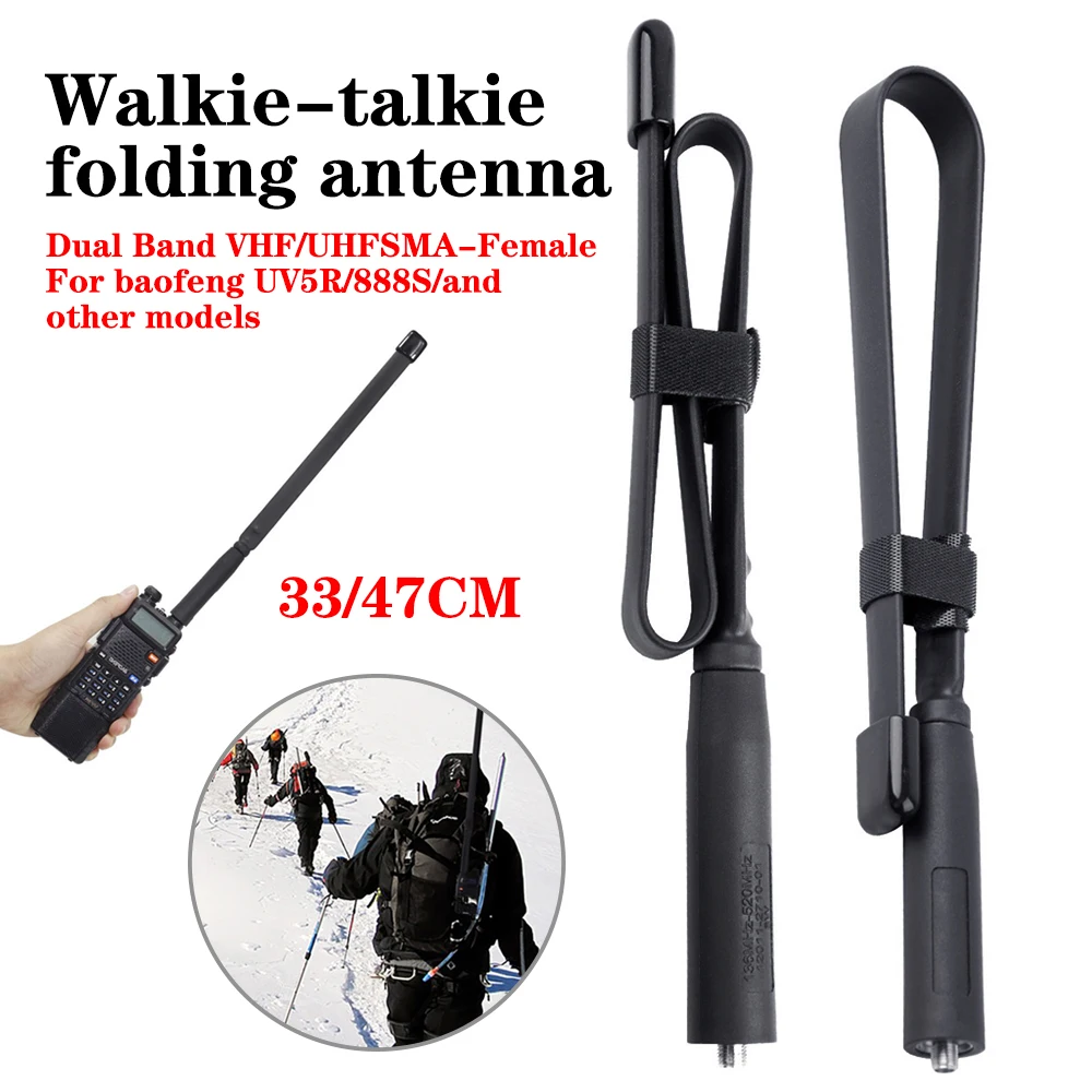 Walkie-talkie Folding Antenna SMA Female 144/430Mhz for Baofeng UV 5R UV82 UV 13 PRO BF 888S Ham Radio Accessories
Walkie-talkie Folding Antenna SMA Female 144/430Mhz for Baofeng UV 5R UV82 UV 13 PRO BF 888S Ham Radio Accessories