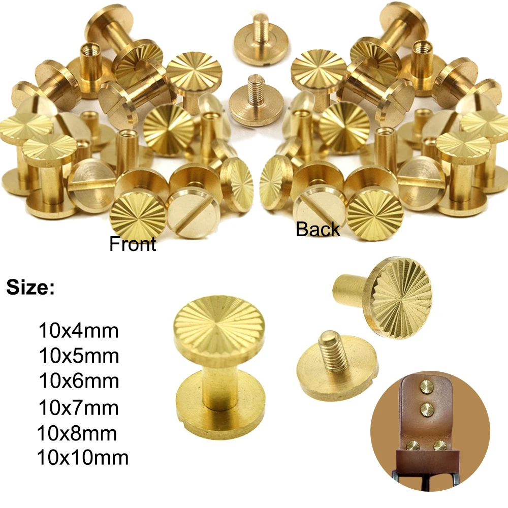 Five sets of brass Chicago screws rivet binding stud screws flat head screws DIY wallet tie shoe cover denim leather 4-10mm
Five sets of brass Chicago screws rivet binding stud screws flat head screws DIY wallet tie shoe cover denim leather 4-10mm