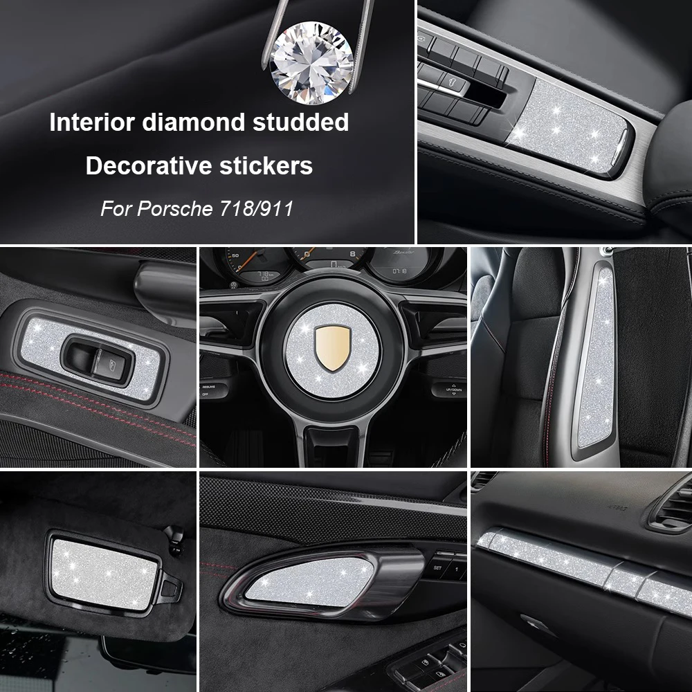 Для Porsche 718 2016-2024 911 2012-2018 Boxster Cayman модификация салона автомобиля инкрустированная бриллиантами декоративные полоски панели
Для Porsche 718 2016-2024 911 2012-2018 Boxster Cayman модификация салона автомобиля инкрустированная бриллиантами декоративные полоски панели