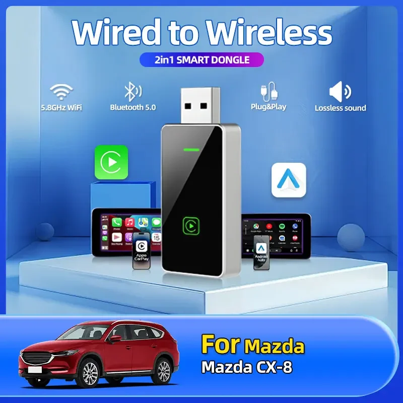 New Wireless CarPlay Android Auto Wireless Adapter Smart Mini Box Plug And Play WiFi Fast Connect Car Accessories For Mazda CX-8
New Wireless CarPlay Android Auto Wireless Adapter Smart Mini Box Plug And Play WiFi Fast Connect Car Accessories For Mazda CX-8