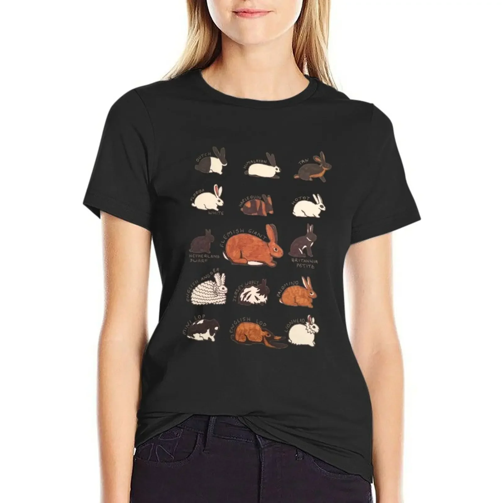 Rabbit Breeds T-Shirt tops animal prinfor funny cute clothes new edition t shirts for Women
Rabbit Breeds T-Shirt tops animal prinfor funny cute clothes new edition t shirts for Women