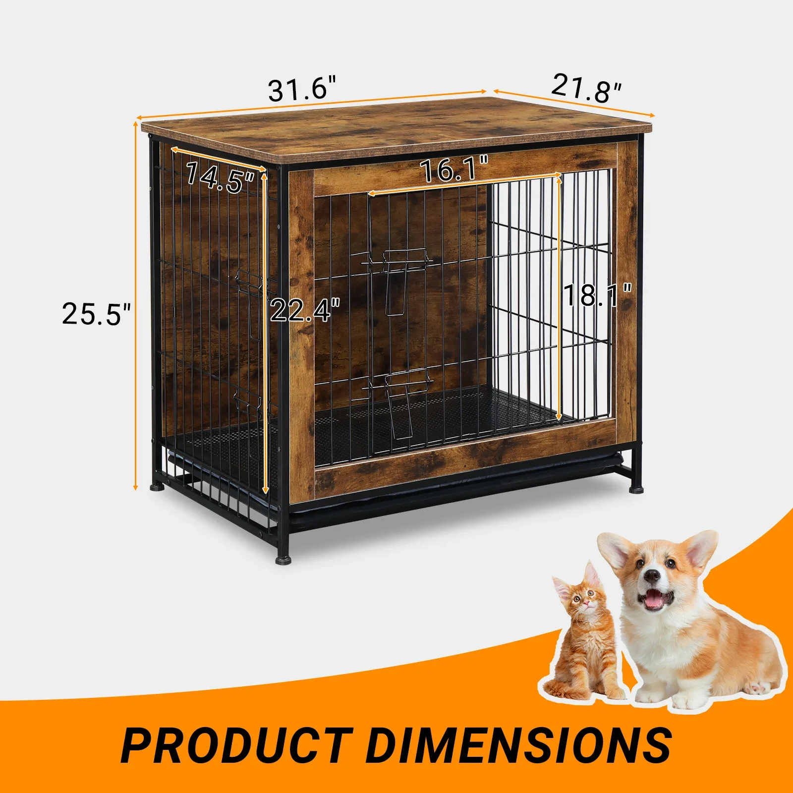 Crate Furniture with Cushion, Wooden Dog Crate Table, Double Doors Dog Furniture, IndoorKennel, Dog House, Cage
Crate Furniture with Cushion, Wooden Dog Crate Table, Double Doors Dog Furniture, IndoorKennel, Dog House, Cage