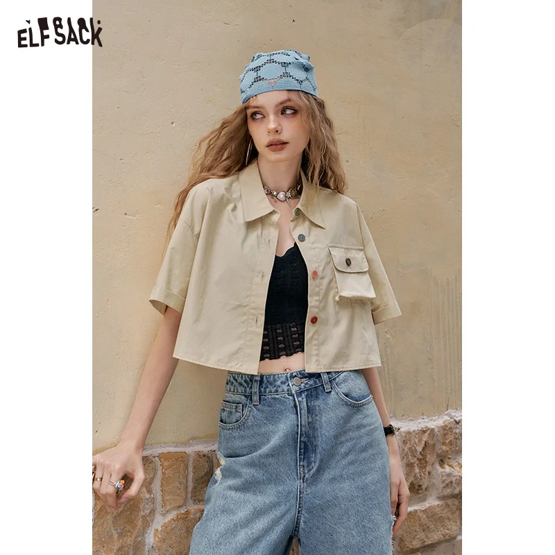 ELFSACK 2025 Summer New Arrivals Original Printed Khaki Short Sleeve Casual Shirt For Women
ELFSACK 2025 Summer New Arrivals Original Printed Khaki Short Sleeve Casual Shirt For Women