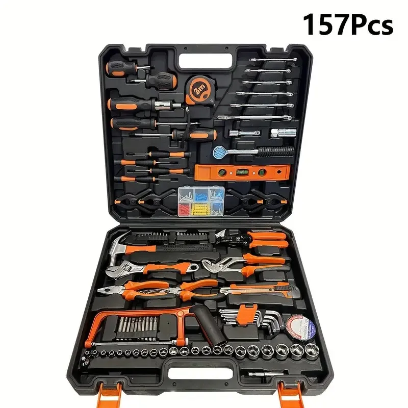 157-piece automotive repair tool kit set, household hardware, repair kit set, manual tools 
157-piece automotive repair tool kit set, household hardware, repair kit set, manual tools