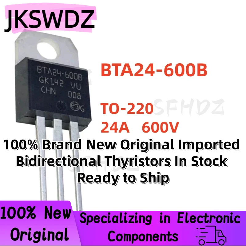 10/20/30PCS 100% New Original Imported BTA24-600B BTA24600B BTA24 TO220 24A 600V Bidirectional Thyristors In Stock Ready to Ship
10/20/30PCS 100% New Original Imported BTA24-600B BTA24600B BTA24 TO220 24A 600V Bidirectional Thyristors In Stock Ready to Ship