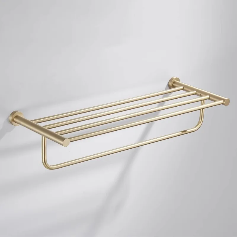 Xisen bathroom, light luxury brass brushed gold towel rack, bathroom wall hanging all copper thickened towel rack
Xisen bathroom, light luxury brass brushed gold towel rack, bathroom wall hanging all copper thickened towel rack