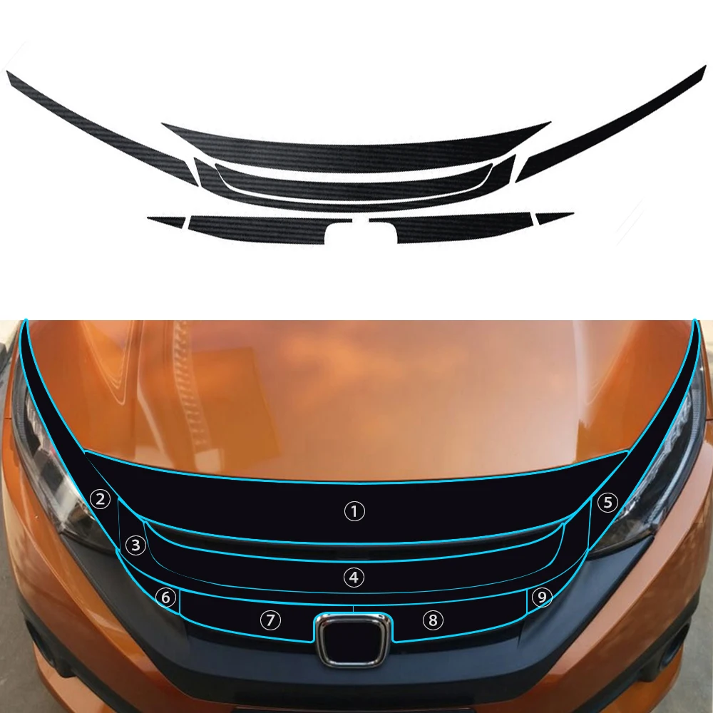 Carbon Fiber Vinyl Front Grille Decal Skin Engine Cover Sticker For HONDA CIVIC Sedan RS 10th Gen 2016-2021 Accessories
Carbon Fiber Vinyl Front Grille Decal Skin Engine Cover Sticker For HONDA CIVIC Sedan RS 10th Gen 2016-2021 Accessories