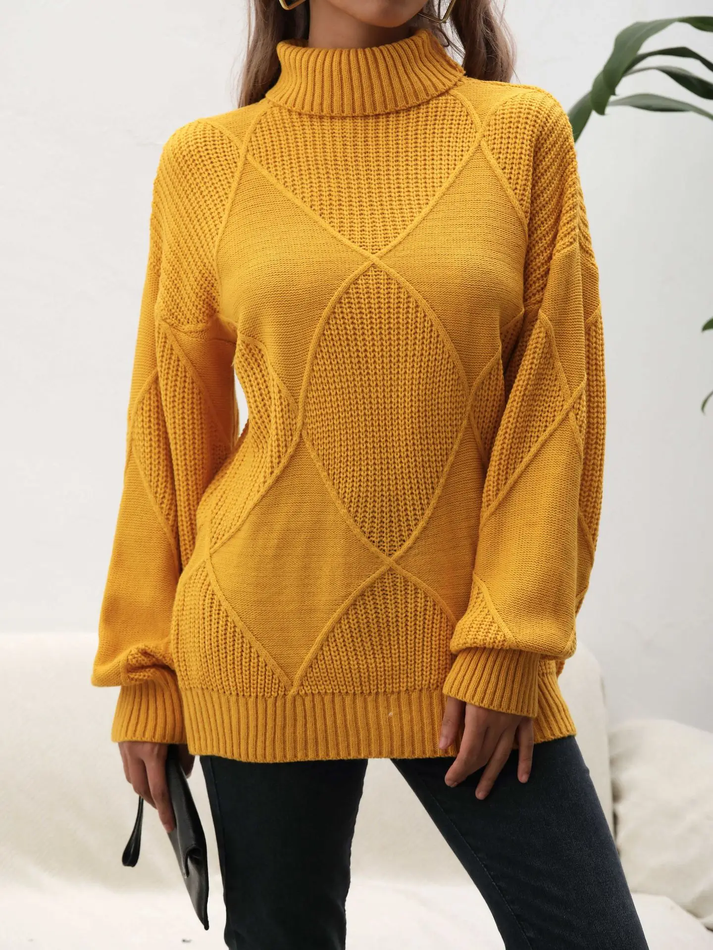 Women's Knitted Sweater Solid Yellow Gray Winter Clothing for Women Simple Loose Fashion Autumn
Women's Knitted Sweater Solid Yellow Gray Winter Clothing for Women Simple Loose Fashion Autumn