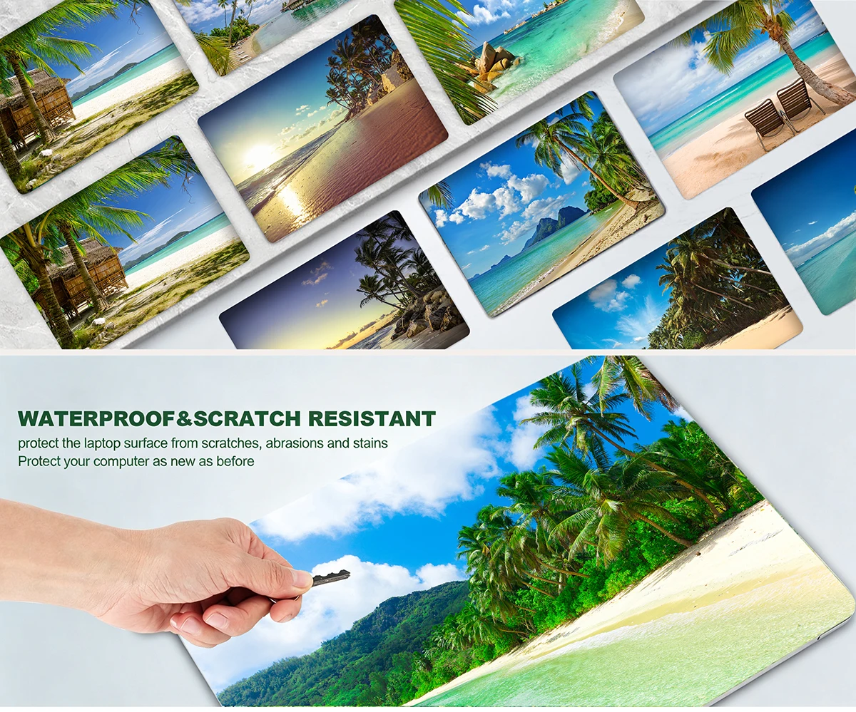Tropical Resort Real Shot Style Beach Laptop Skin, Sunset Coconut Seaside DIY Waterproof Anti-scratch Notebook Sticker
Tropical Resort Real Shot Style Beach Laptop Skin, Sunset Coconut Seaside DIY Waterproof Anti-scratch Notebook Sticker