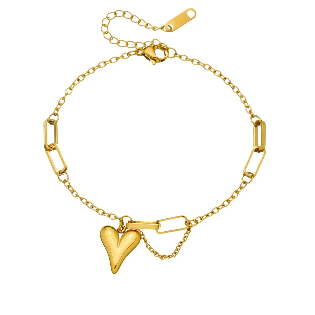 Punk Fashion Love Heart Charm Bracelet Female Gold Color Stainless Steel Chain Link Bracelets for Women Cute Party Jewelry Gift
Punk Fashion Love Heart Charm Bracelet Female Gold Color Stainless Steel Chain Link Bracelets for Women Cute Party Jewelry Gift