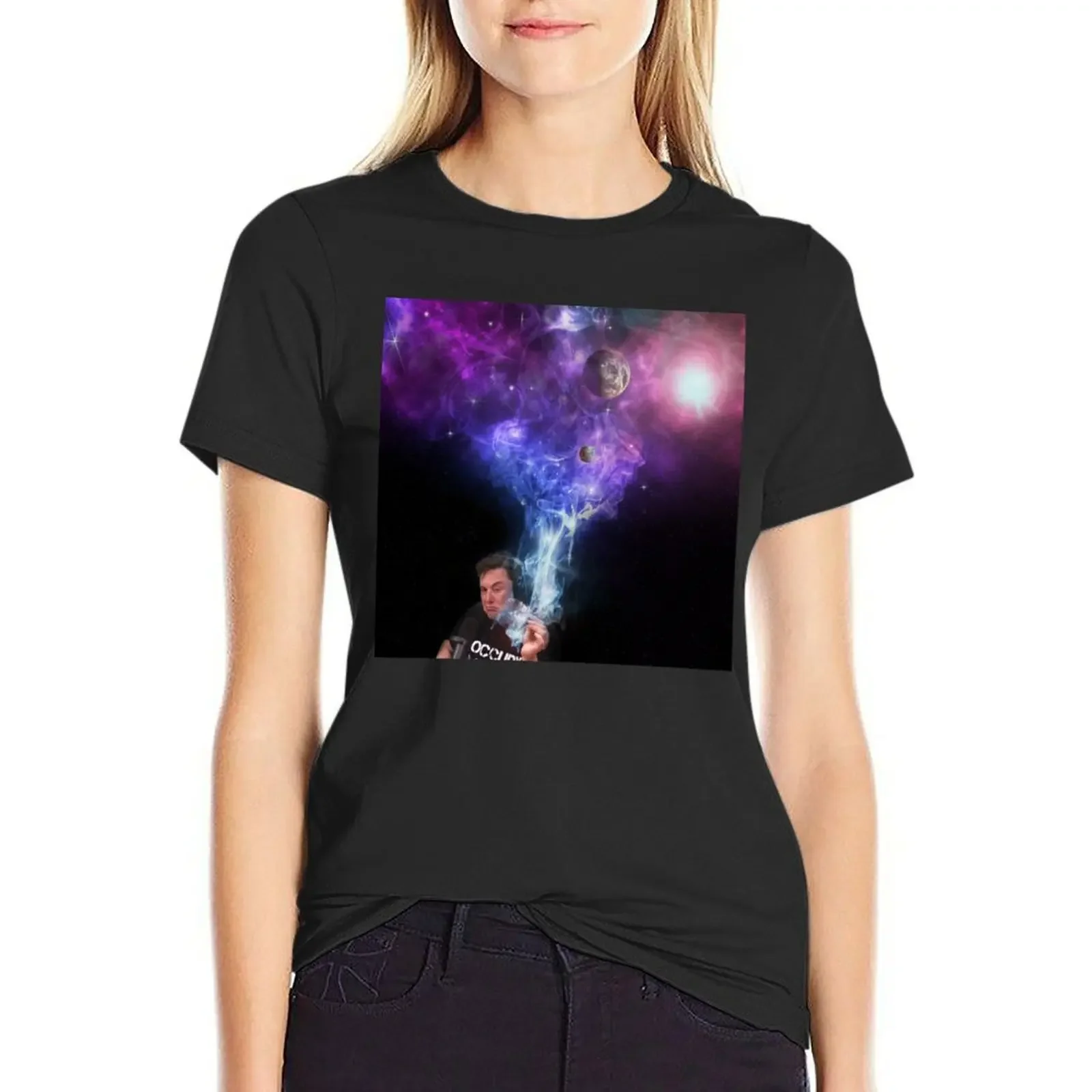 Elon Musk smoking outerspace weed T-Shirt summer top sports fans Blouse Female clothing Top Women
Elon Musk smoking outerspace weed T-Shirt summer top sports fans Blouse Female clothing Top Women