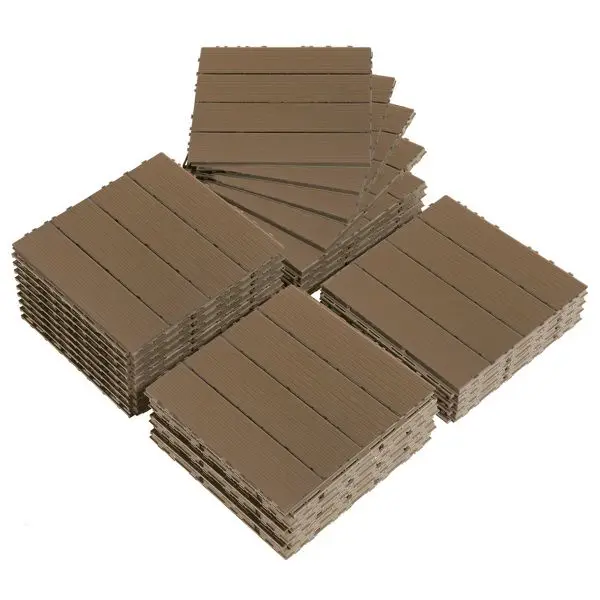 Plastic Interlocking Deck Tiles, 27 Pack,11.4"x11.4" Waterproof FlooringTiles for Indoor and Outdoor, Patio Floor Decking Tiles
Plastic Interlocking Deck Tiles, 27 Pack,11.4"x11.4" Waterproof FlooringTiles for Indoor and Outdoor, Patio Floor Decking Tiles