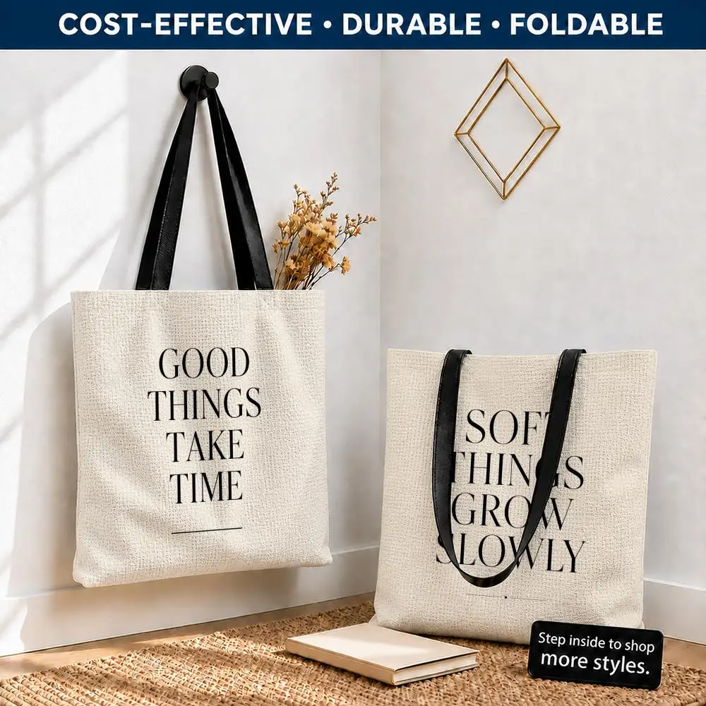 Quiet Growth Storage Bags Polyester Canvas Tote Lightweight Foldable Reusable Shopping Bag Shoulder Straps
Quiet Growth Storage Bags Polyester Canvas Tote Lightweight Foldable Reusable Shopping Bag Shoulder Straps