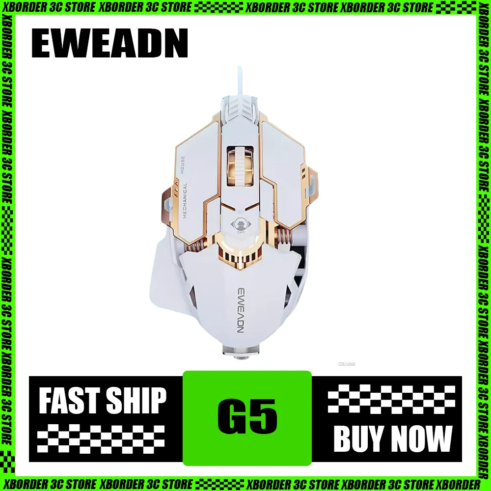 EWEADN G5 Gaming Mouse Wired Mechanical Macro Programming Metal Weighted Touch Game Chicken Eating Mouse Computer Laptop Mouse
EWEADN G5 Gaming Mouse Wired Mechanical Macro Programming Metal Weighted Touch Game Chicken Eating Mouse Computer Laptop Mouse