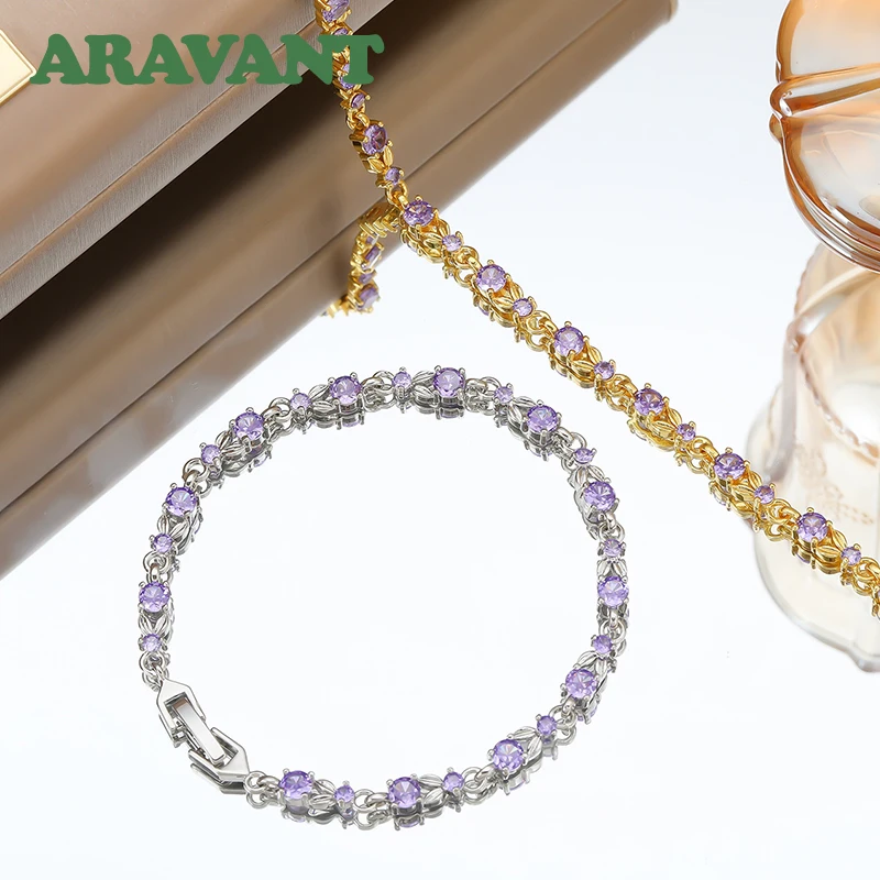 Браслет Aravant из серебра 925 пробы с 18-каратным золотом и аметистом для женщин, модные украшения
Браслет Aravant из серебра 925 пробы с 18-каратным золотом и аметистом для женщин, модные украшения