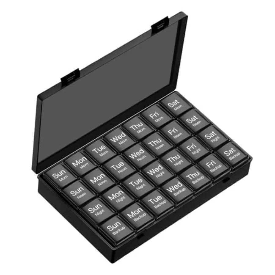 Large Weekly Pill Organizer, 4 Times a Day, 7-Day Moisture-Proof Pill wit 28 compartments, Capable of mmodating Large Amounts o
Large Weekly Pill Organizer, 4 Times a Day, 7-Day Moisture-Proof Pill wit 28 compartments, Capable of mmodating Large Amounts o