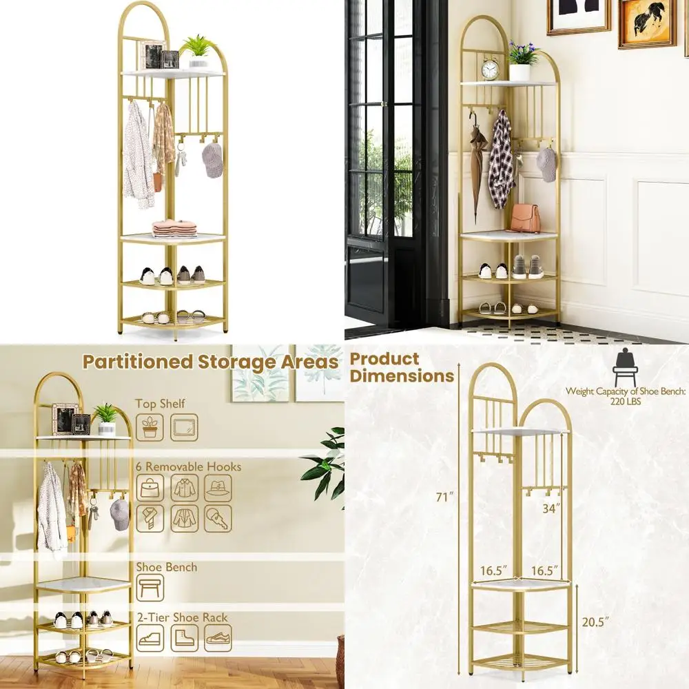 71-дюймовая высокая вешалка для прихожей с скамейкой для обуви, 4 полками и 6 крючками, отдельно стоящее хранилище
71-дюймовая высокая вешалка для прихожей с скамейкой для обуви, 4 полками и 6 крючками, отдельно стоящее хранилище