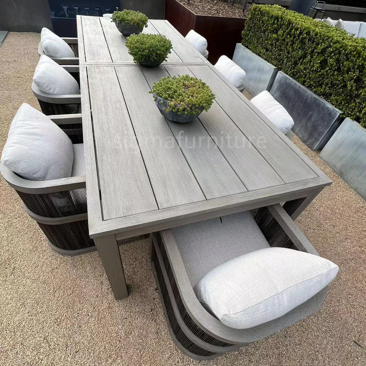 Outdoor Furniture Garden Furniture Set Teak Wood Frame Dining Table and Chairs Set 
Outdoor Furniture Garden Furniture Set Teak Wood Frame Dining Table and Chairs Set