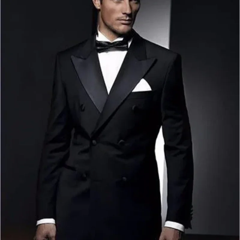 2 Pieces Black Men's Double Breasted Suit Peak Lapel Blazer Pants Wedding Concert Birthday Party Suits Groom Tuxedos
2 Pieces Black Men's Double Breasted Suit Peak Lapel Blazer Pants Wedding Concert Birthday Party Suits Groom Tuxedos