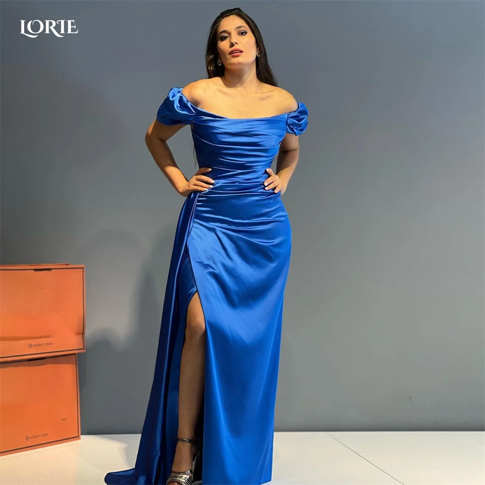 LORIE Blue Evening Dresses Off Shoulder Side Slit Mermaid Backless Pleated Formal Prom Dress Strapless Arabia Celebrity Gowns
LORIE Blue Evening Dresses Off Shoulder Side Slit Mermaid Backless Pleated Formal Prom Dress Strapless Arabia Celebrity Gowns