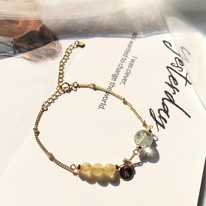Natural Stone for Women Gold Rutilated /Green Phantom Quartz Energy Bracelet Lover Lucky Amulet Jewelry 14k Gold plated Gift
Natural Stone for Women Gold Rutilated /Green Phantom Quartz Energy Bracelet Lover Lucky Amulet Jewelry 14k Gold plated Gift